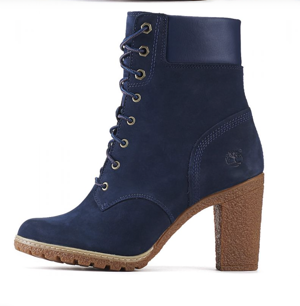 B. Timberland Women's Limited Blue Suede  Leather High Heel Boots - 10