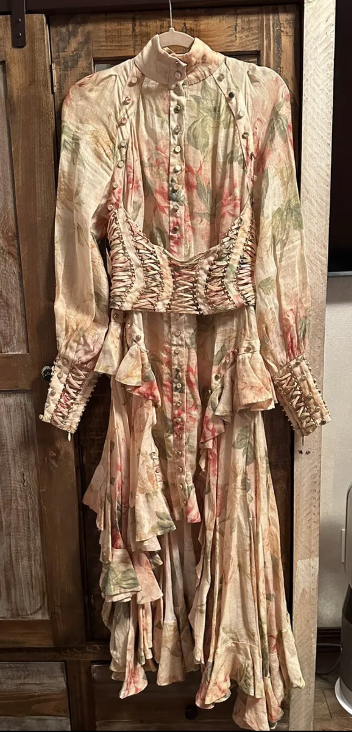 Zimmermann Espionage Floral Corset Silk Dress - Like New - Size 4 US