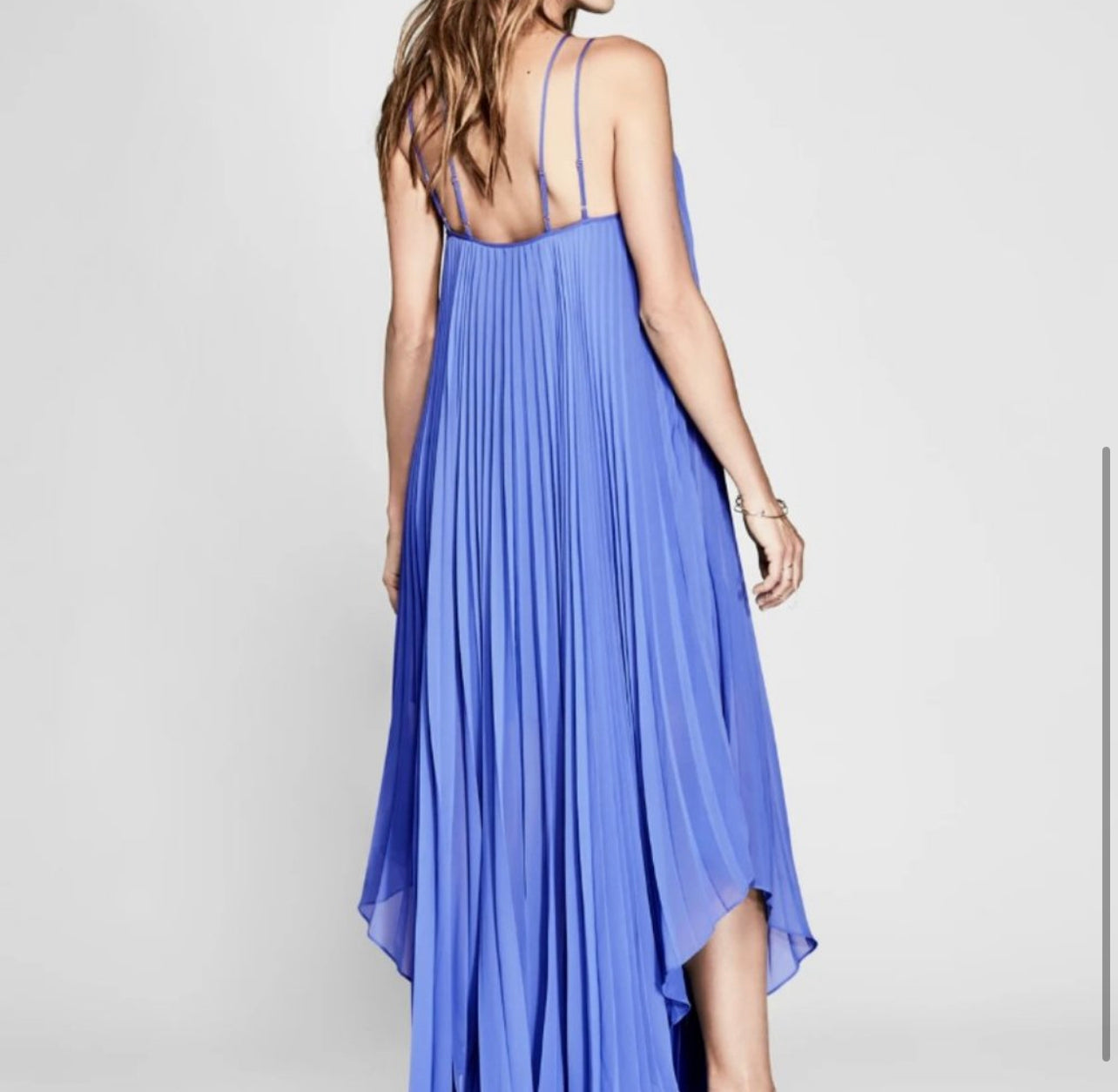 Elegant Pleated Marciano Maxi Gown - Small