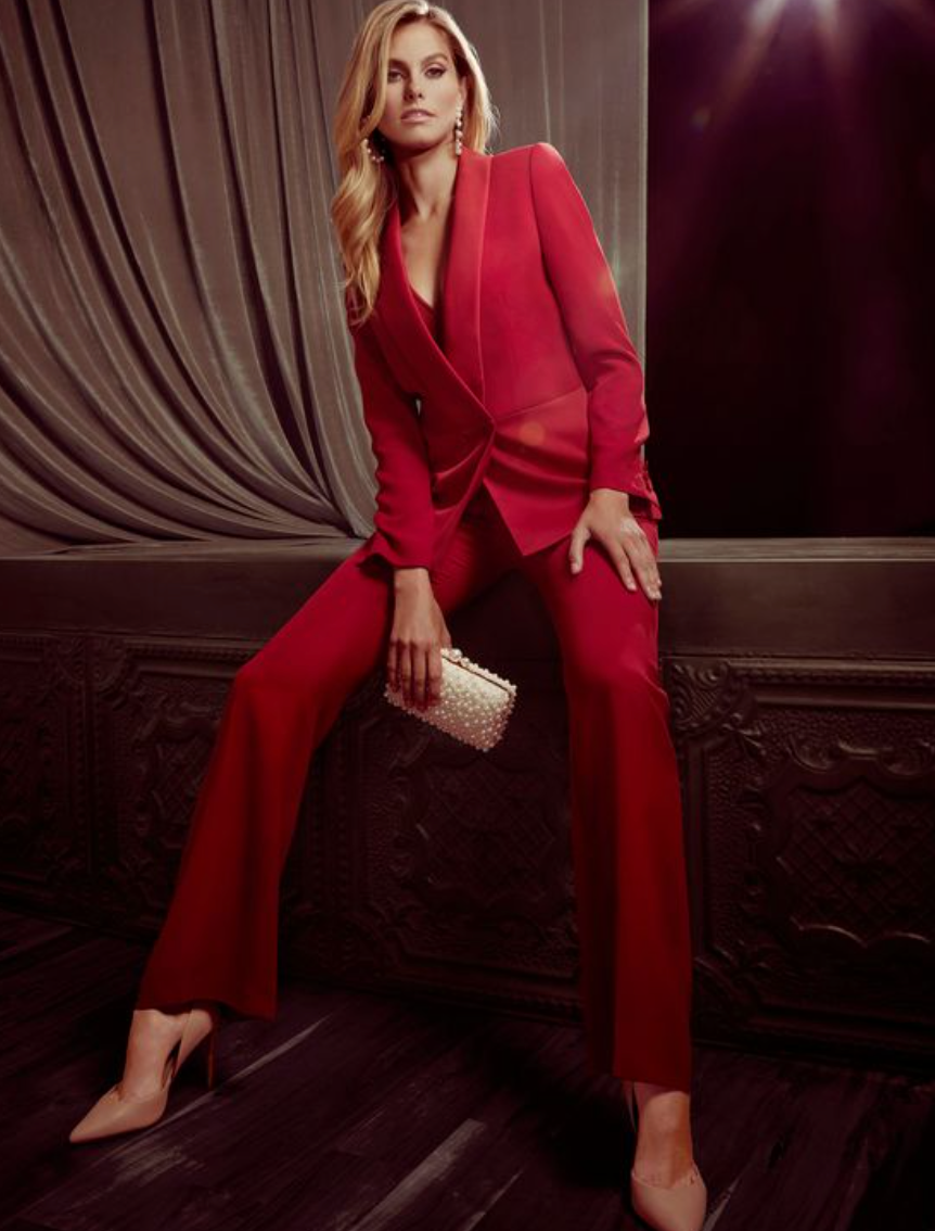 Fiery Hot Red Blazer and Pants Set Marciano