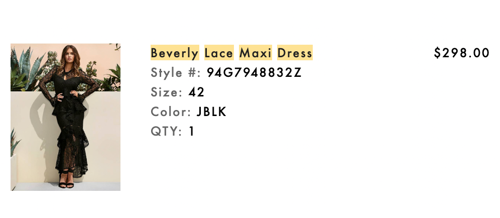 Black Laced dress Marciano - Medium
